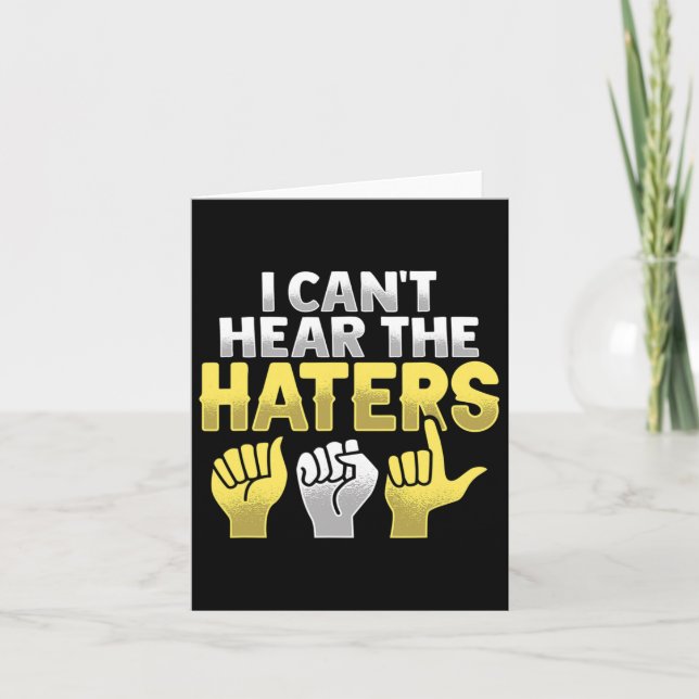 Asl Hand Gesture Deaf Hearing Loss Awareness  Card (Front)