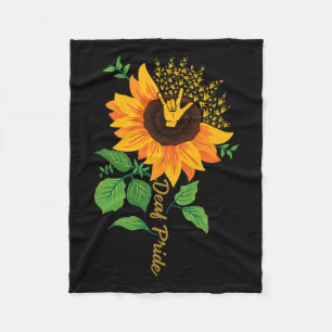 Asl Hand Gesture Deaf Hearing Loss Awareness  Fleece Blanket