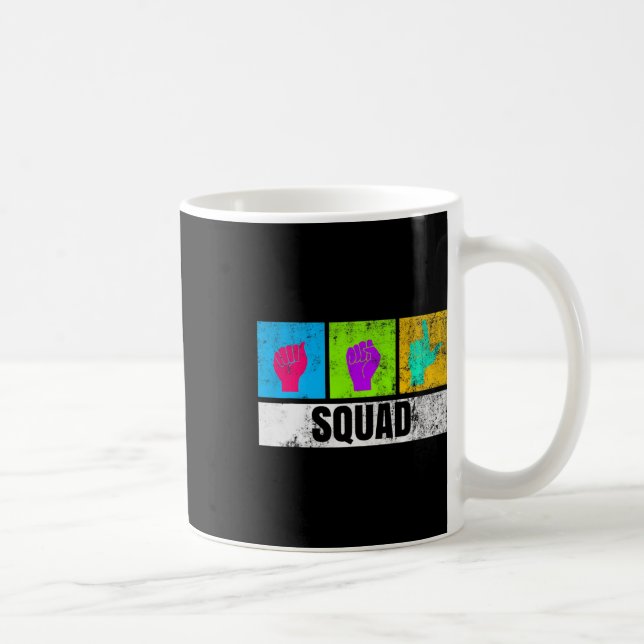 Asl Hand Sign Language For Deaf Pride And Deaf Awa Coffee Mug (Right)