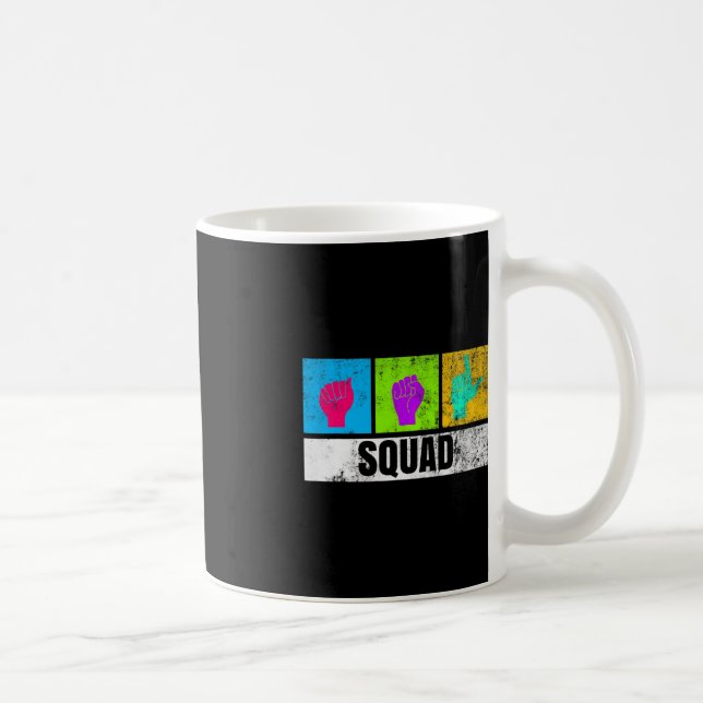 ASL Hand Sign Language For Deaf Pride And Deaf Awa Coffee Mug (Right)