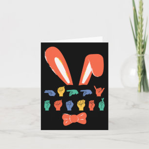 Asl Happy Easter Candy Sign Language Eggs Women Me Card