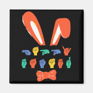 Asl happy easter candy sign language eggs women t magnet