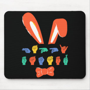 Asl happy easter candy sign language eggs women t mouse pad