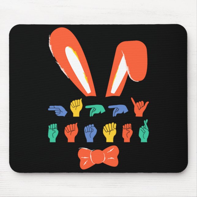 Asl happy easter candy sign language eggs women t mouse pad (Front)