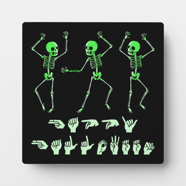 ASL Happy Halloween I - Cute Spooky Season Plaque (Front)