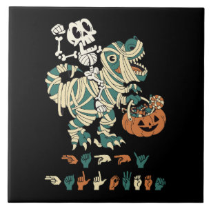 ASL Happy Halloween II - Cute Spooky Season Tile
