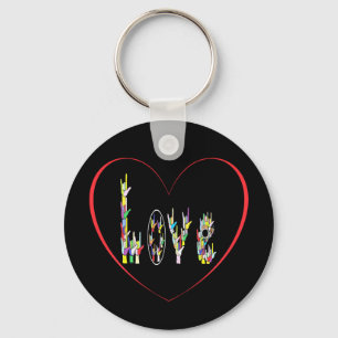 ASL Heart Full of Love Key Ring