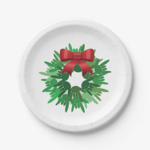 ASL "I Love You" Christmas wreath Paper Plate