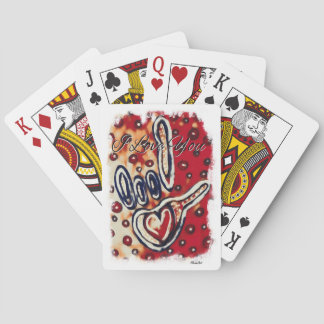 ASL I Love You Contemporary in Red Playing Cards