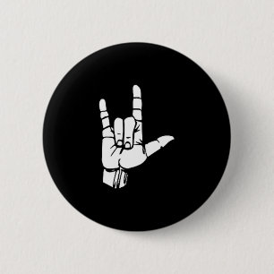 Asl I Love You Gift American Sign Language Tee Pre 6 Cm Round Badge