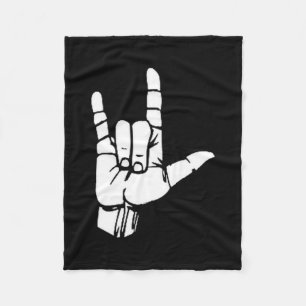 Asl I Love You Gift American Sign Language Tee Pre Fleece Blanket