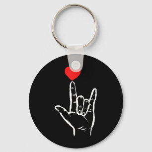 Asl I Love You Hand Heart American Sign Language V Key Ring