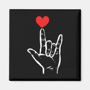 Asl I Love You Hand Heart American Sign Language V Magnet