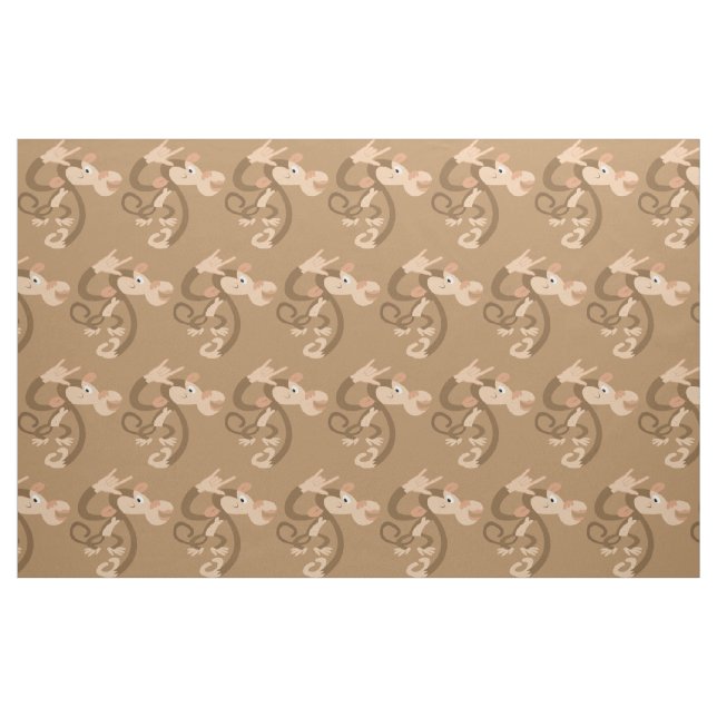 ASL I Love You Monkey Patterned Fabric (Yard)