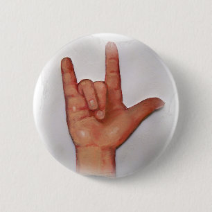 ASL I LOVE YOU NO. 3 6 CM ROUND BADGE