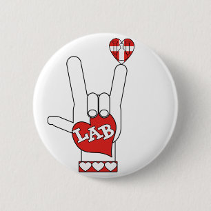 ASL I Love YOU Sign LAB (LABORATORY) 6 Cm Round Badge