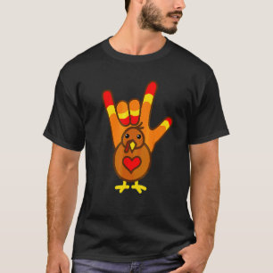 Asl I Love You Thanksgiving Turkey T-Shirt