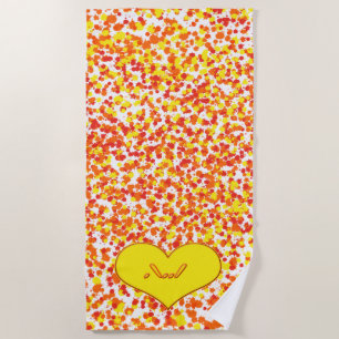 ASL-I Love You with Heart by Shirley Taylor Beach Towel