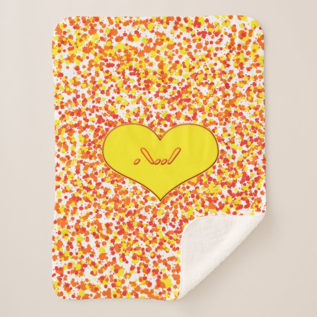 ASL-I Love You with Heart by Shirley Taylor Sherpa Blanket (Front)