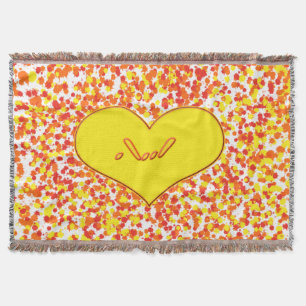 ASL-I Love You with Heart by Shirley Taylor Throw Blanket