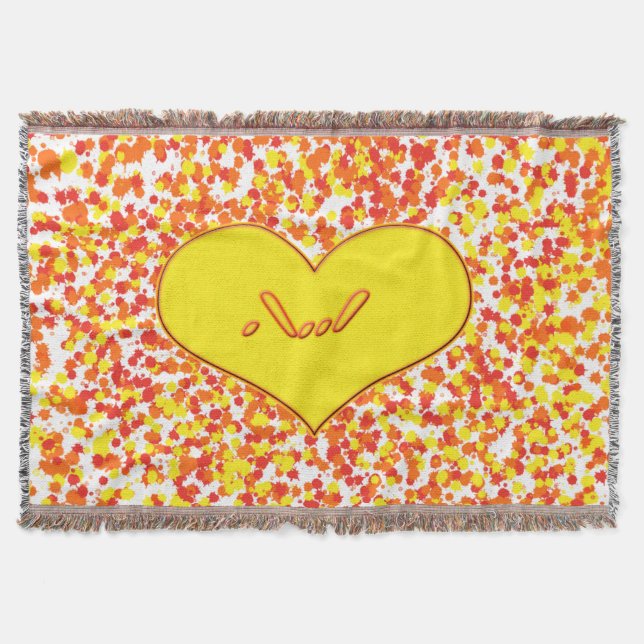 ASL-I Love You with Heart by Shirley Taylor Throw Blanket (Front)