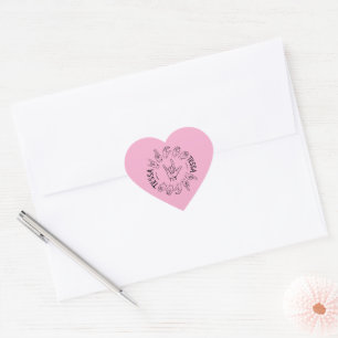 ASL I Love You with Name Tessa - Sign Language Heart Sticker