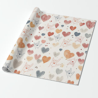 ASL "I love you" wrapping paper, Sign Language  Wrapping Paper