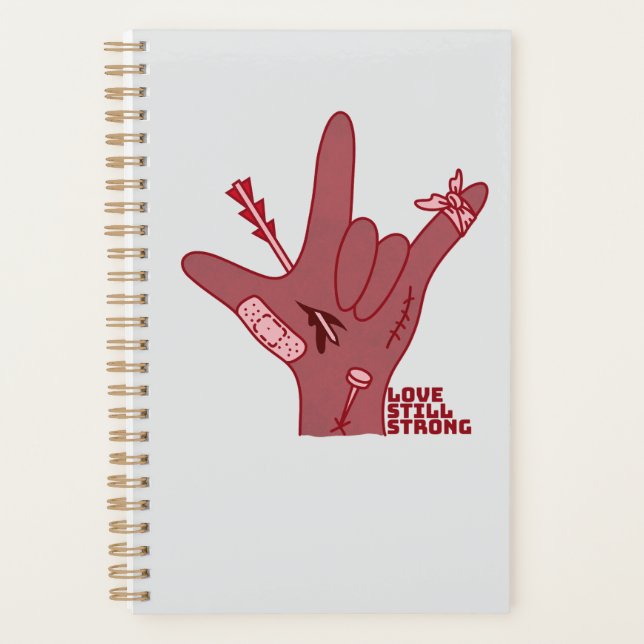 ASL ILY Design - Love Wounded But Still Strong Planner (Front)
