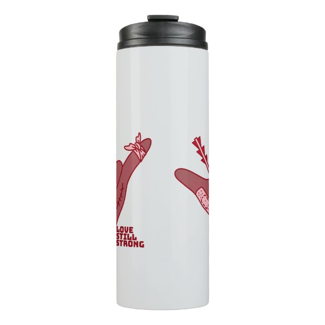 ASL ILY Design - Love Wounded But Still Strong Thermal Tumbler (Front)