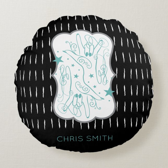 ASL ILY Handsign Celestial Round Pillow (Front)