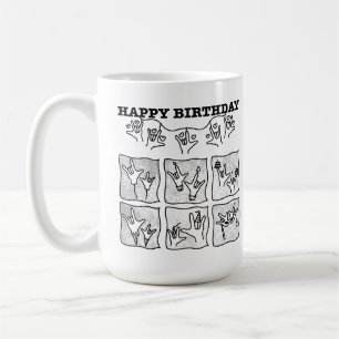 ASL ILY Obsession - Happy Birthday! Coffee Mug