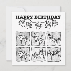 ASL ILY Obsession - Happy Birthday! Invitation