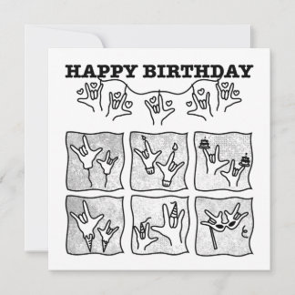 ASL ILY Obsession - Happy Birthday!  Invitation