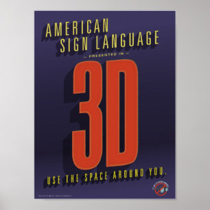ASL in 3D. A classroom poster. Poster