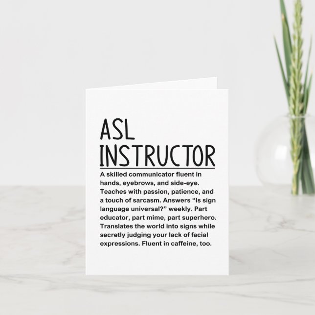 Asl instructor card (Front)