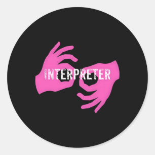Asl Interpreter Classic Round Sticker