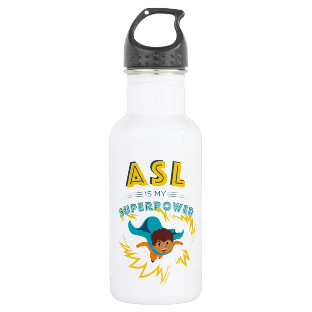 ASL is My Superpower 532 Ml Water Bottle (Front)