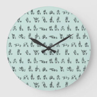 ASL Jade // American Sign Language Alphabet Large Clock