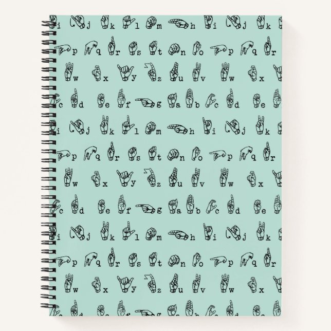 ASL Jade // American Sign Language Alphabet Notebook (Front)