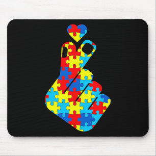 Asl Korean Love Sign Language Autism Awareness Sup Mouse Pad