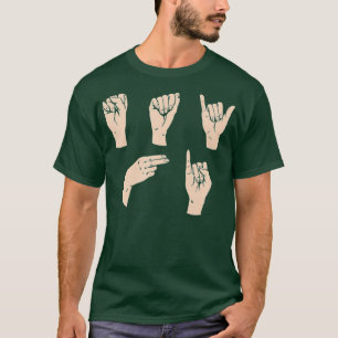 ASL Learning Say Hi Funny Hand Sign language Inter T-Shirt