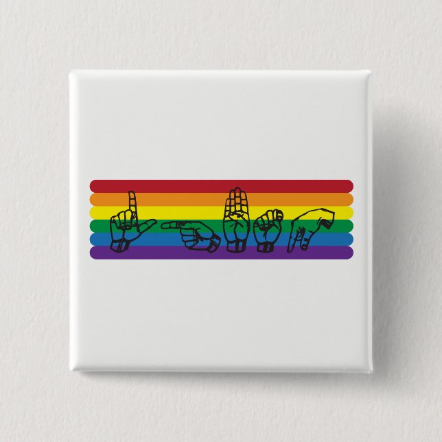 ASL LGBTQ Rainbow Pin (Front)