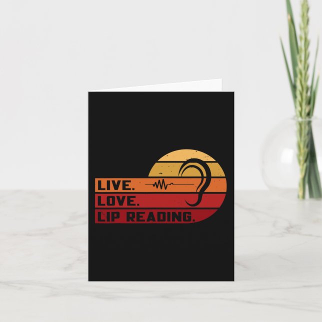 ASL Live Love Lip Reading Sign Language Deaf Aware Card (Front)