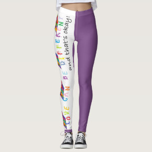 ASL Love Can be Different Purple Leggings