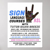 ASL, Love Gesture, Sign Language Course Advert
