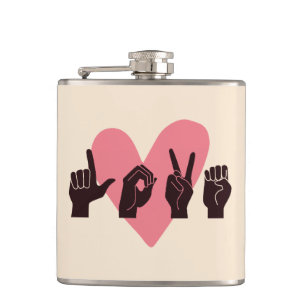 ASL Love IV - Valentine's Day Hip Flask