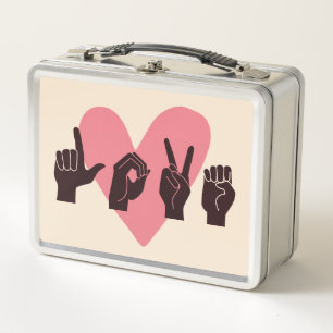 ASL Love IV - Valentine's Day Metal Lunch Box