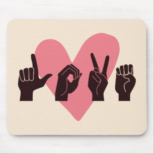 ASL Love IV - Valentine's Day Mouse Pad