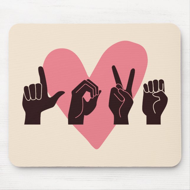 ASL Love IV - Valentine's Day Mouse Pad (Front)
