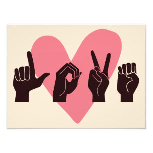 ASL Love IV - Valentine's Day Photo Print